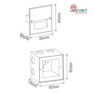 Kích thước đèn LED Chân Tường ELV 3W VL760781