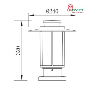 Kích thước đèn LED Sân Vườn ELV 006081-30