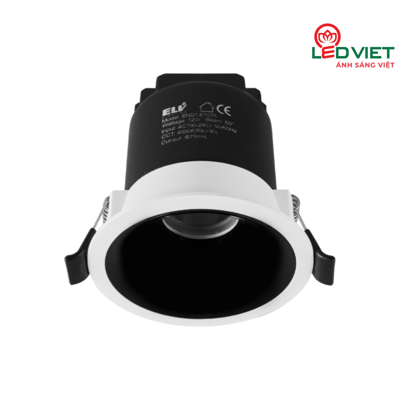 Đèn Led âm trần ELV chống lóa END1-E2075 12W