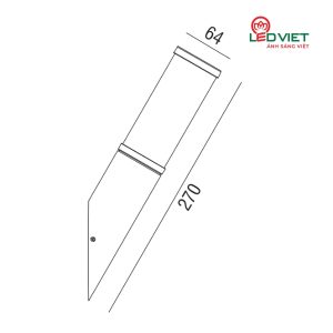 Kích thước đèn Led gắn tường ELV VBL01-0S3270