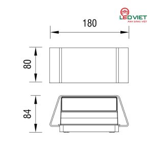 Kích thước đèn Led gắn tường ELV VL-WM1901 6W