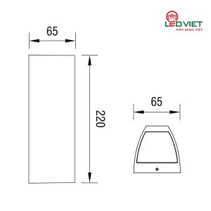 Kích thước đèn Led gắn tường ELV VL3090L 5W