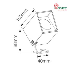 Kích thước đèn Led sân vườn ELV CBL5851 5W