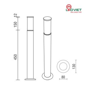 Đèn Led sân vườn ELV VBL01-D8015 15W