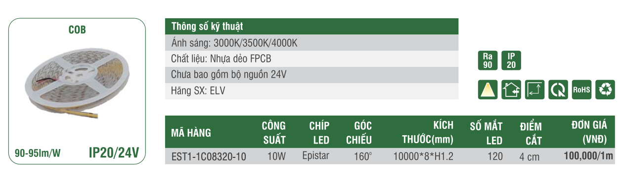 Đèn LED dây ELV EST1-1C08320-10
