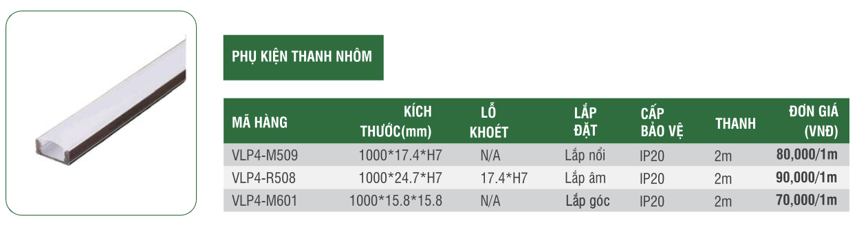 Phụ kiện thanh nhôm VLP4-M601
