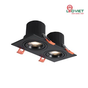 Đèn LED âm trần chiếu điểm ELV802E-M 2x7W đen